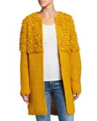 Wool-blend Open Cardigan