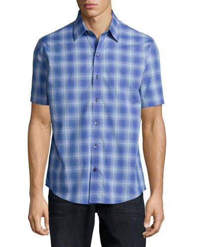 Plaid Woven Short-sleeve