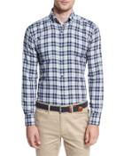 Glacier Check Sport Shirt, Barchetta Blue