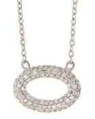 Small Galahad Diamond Oval Pendant Necklace