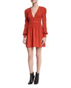 Neda Studded Long-sleeve Dress