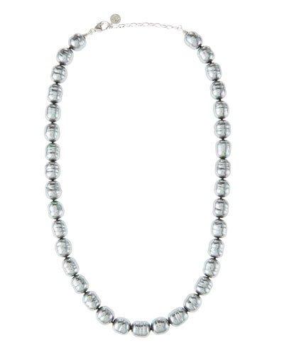 Baroque Simulated Pearl Necklace, Gray