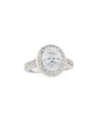 Pave Oval Cz Crystal Ring,