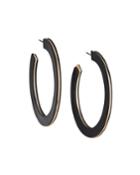 Large Flat Hoop Earrings, Black