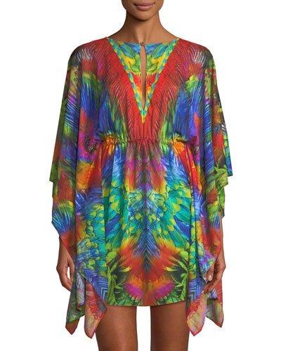Button-keyhole Caftan Dress