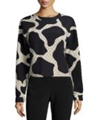 Long-sleeve Giraffe-print Top