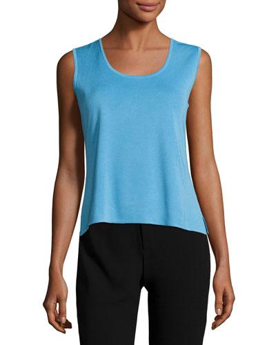Scoop-neck Knit Tank, Ocean