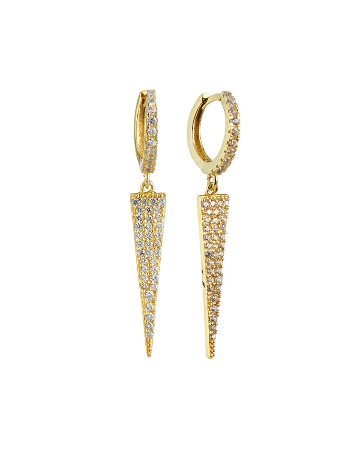 Cubic Zirconiia Dagger Huggie Earrings