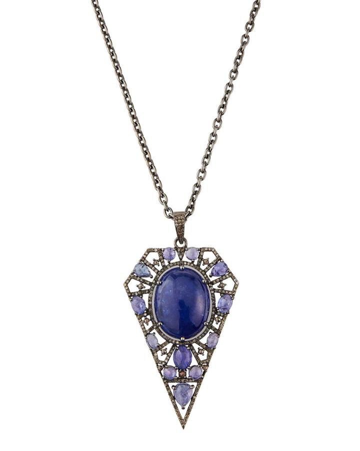 Tanzanite Spike Pendant Necklace