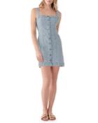 Rhea Button-front Sleeveless Mini Denim Dress