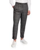 Men's Prince Of Wales Wool/cashmere Smooth Fit Trousers