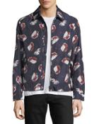 Poppy-print Rain Jacket