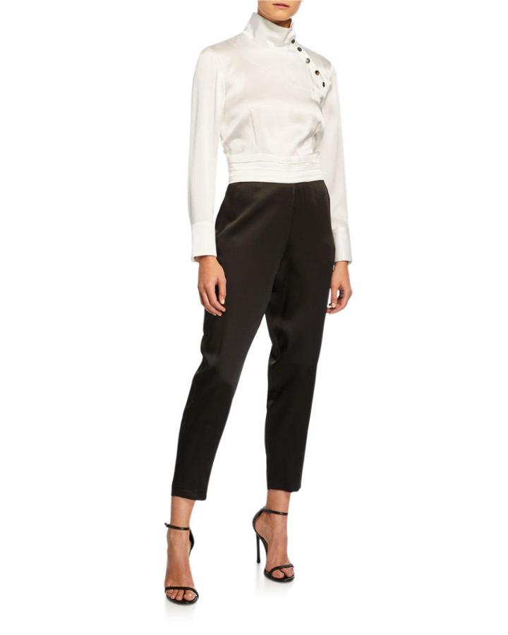 Marissa Long-sleeve Cummberbund Jumpsuit