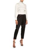 Marissa Long-sleeve Cummberbund Jumpsuit