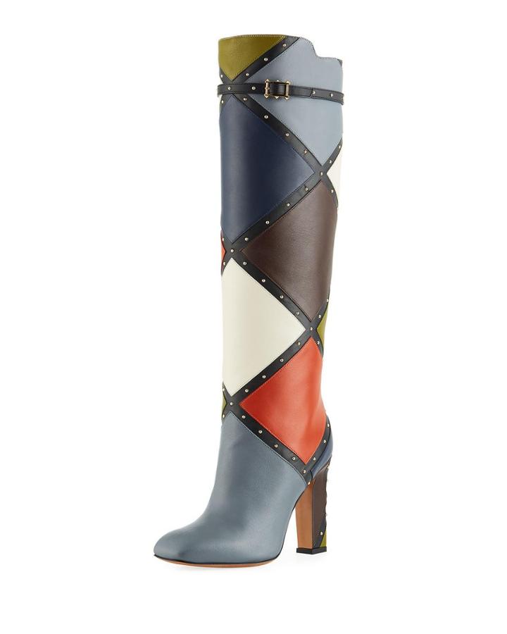 Over-the-knee Colorblock Boots