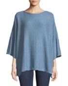 Reverse-knit Square Short-sleeve Linen-blend