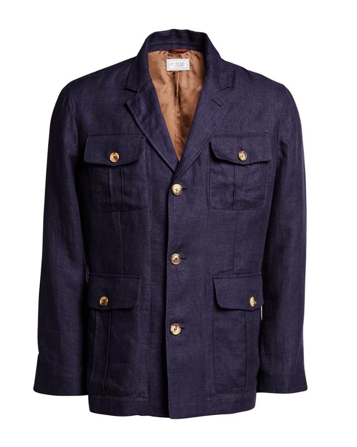 Men's Safari Jacket With Blazer Rever