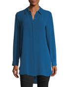 Long-sleeve Button-front Tunic