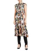 Sacha Printed Button-front Sleeveless