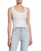 Mace Lace-up Eyelet Crop Top