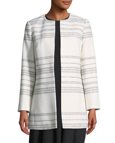 Pria Open-front Coat, Beige