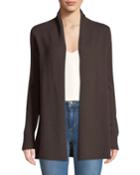 Cashmere Open-front Computer Cardigan, Brown