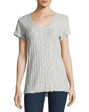 Space-dyed Scoop-neck Tee,