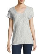 Space-dyed Scoop-neck Tee,