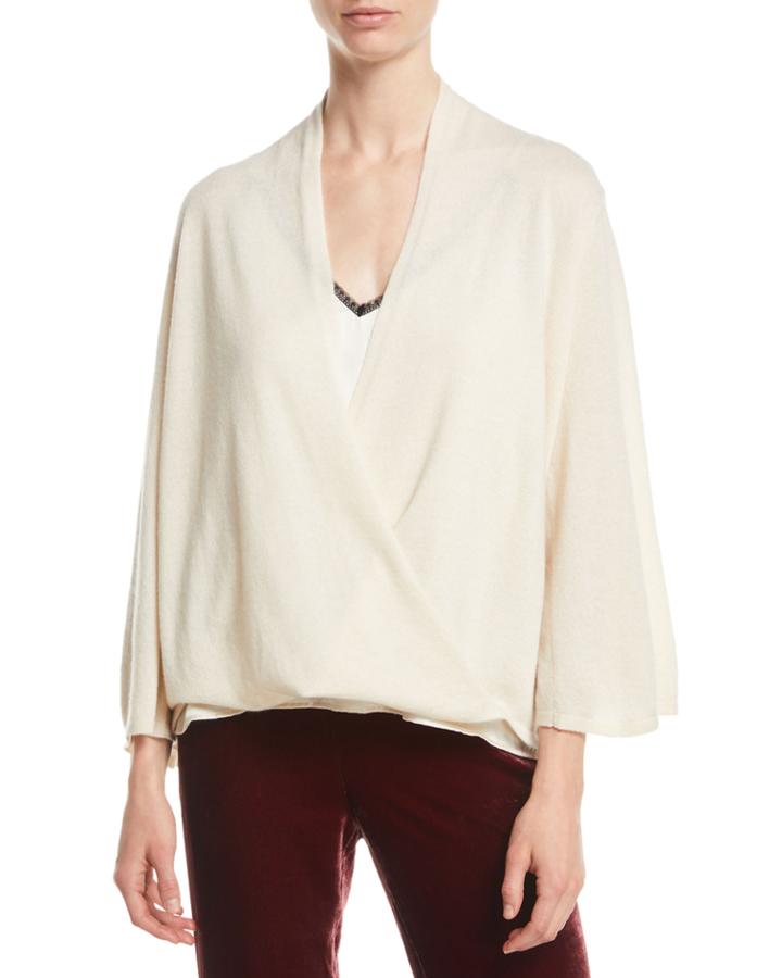 Cashmere Faux-wrap Top
