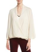 Cashmere Faux-wrap Top