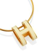 Estate Pop H-pendant Necklace, White/gold