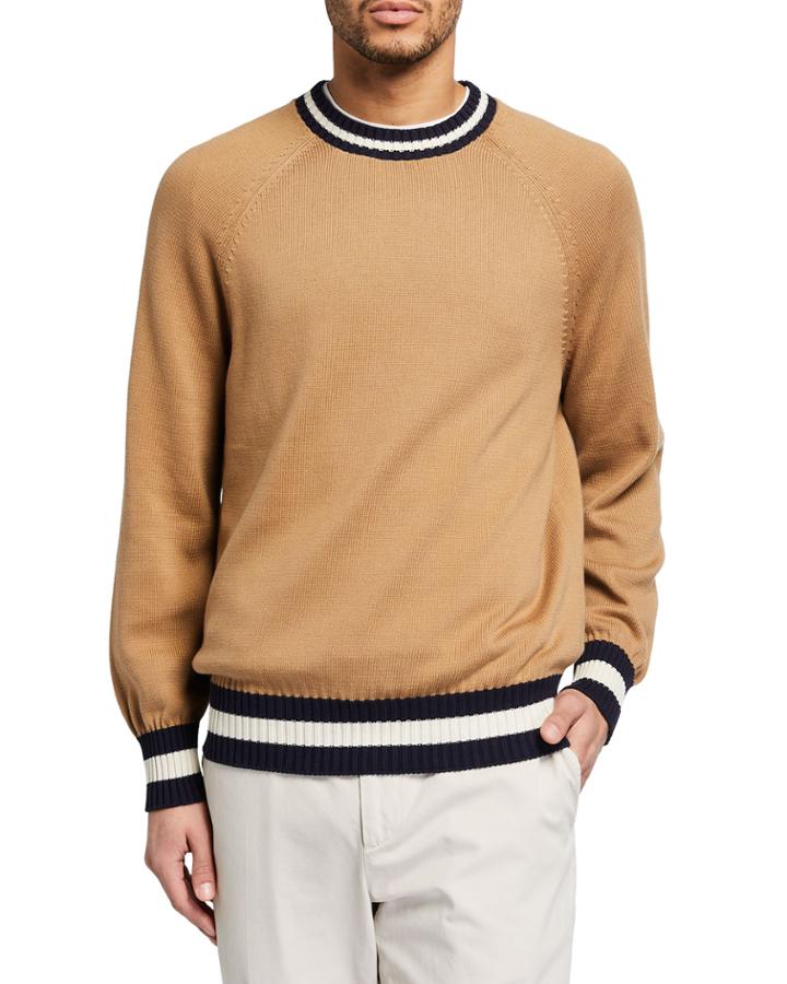 Men's Crew Neck Stripe Rib