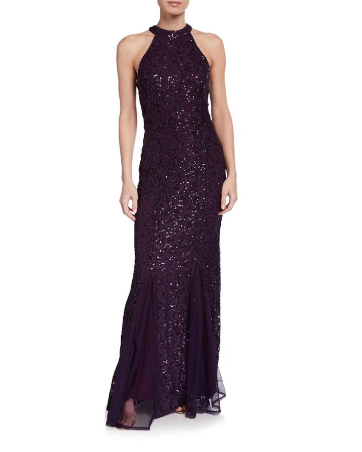 Halter Neck Lace Sequin