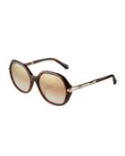 Geometric Oversize Sunglasses, Brown