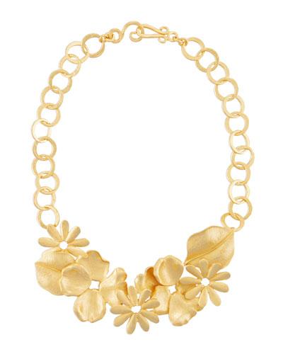 Modern Garland Golden Bib Necklace