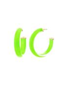 Small Lucite Hoop Earrings, Neon Green