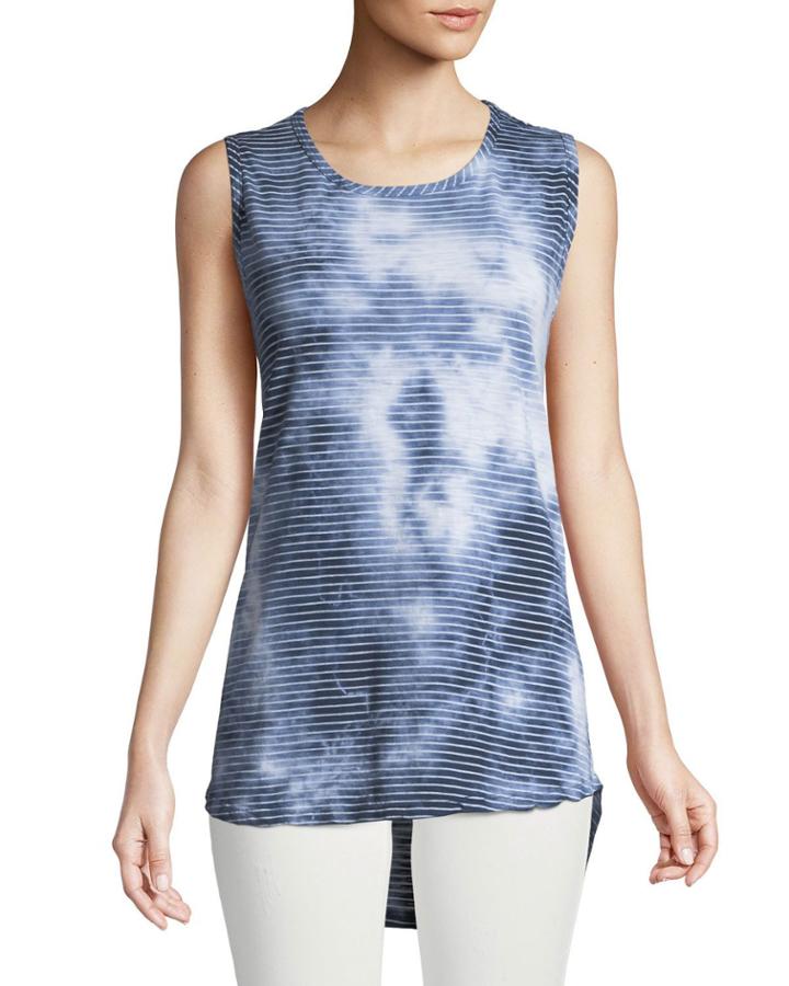 High-low Striped Cloud-wash