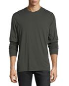 Raw-edge Long-sleeve Crewneck T-shirt