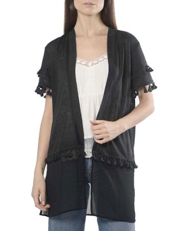 Short-sleeve Topper With Tassels