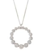 18k White Golden Bubbles Diamond Pendant Necklace