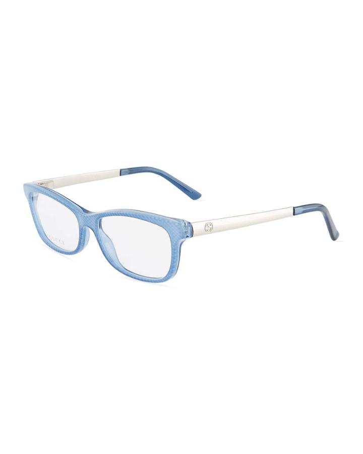 Rectangle Metal/acetate Optical Glasses