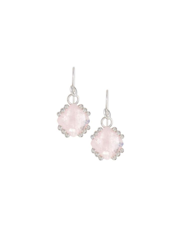 18k Provence Morganite Cushion Drop Earrings