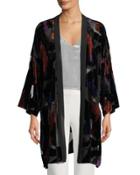 3/4 Sleeve Velvet-burnout Kimono