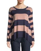 Long-sleeve Crewneck Relaxed Mixed-media