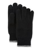Ribbed Knit Gloves With Touch Tech Finger Pads
