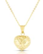 14k Italian Puffed Heart Pendant Necklace