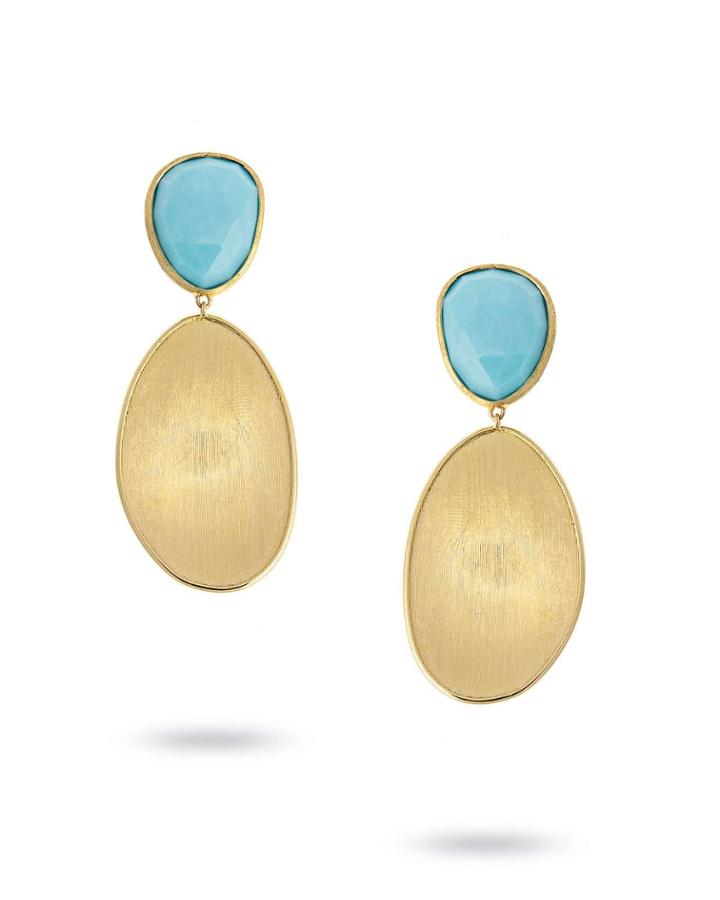 18k Lunaria Earrings W/ Turquoise
