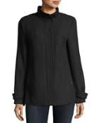 Zip-front Wool-blend Coat