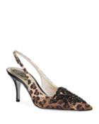 Leopard-print Embellished Pumps
