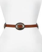18mm Skinny Faux-leather Concho Belt